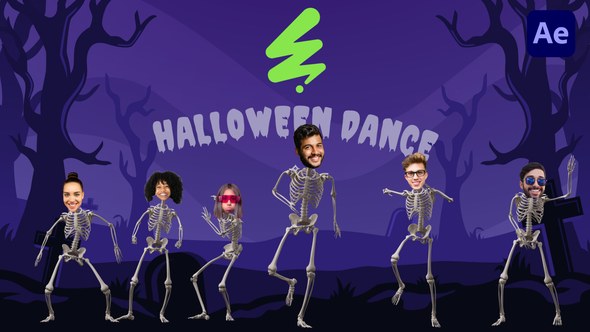 Videohive Dancing Halloween Skeletons вЂ“ After Effects Template Elements template preview