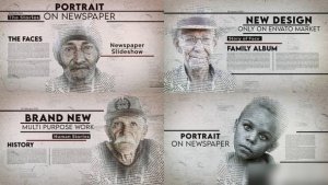 Videohive Portrait on Newspaper Openers template preview