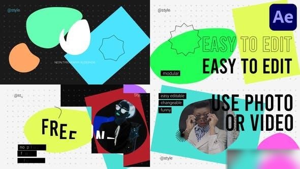 Videohive Neon Typography Slideshow for After Effects Openers template preview