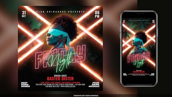 Videohive Night Club Flyer Stories v15 Video Displays template preview