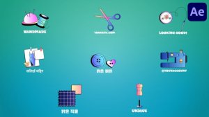 Videohive Sewing Icons And Titles for After Effects Titles template preview