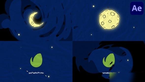 Videohive Cartoon Moon Logo Opener for After Effects Logo Stings template preview