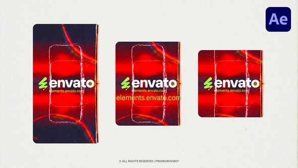 Videohive Vertical Retro Glitch Logo Logo Stings template preview