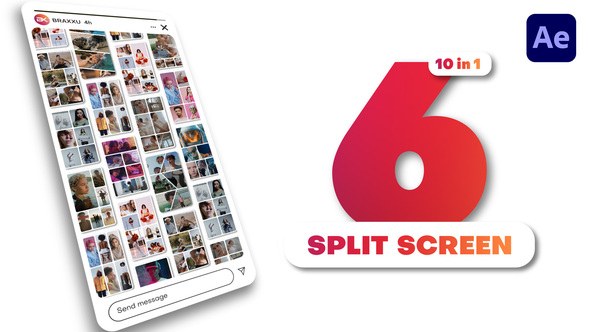 Videohive Vertical Multiscreen - 6 Split Screen Product Promo template preview