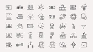 Videohive Database and Security Line Icons Elements template preview