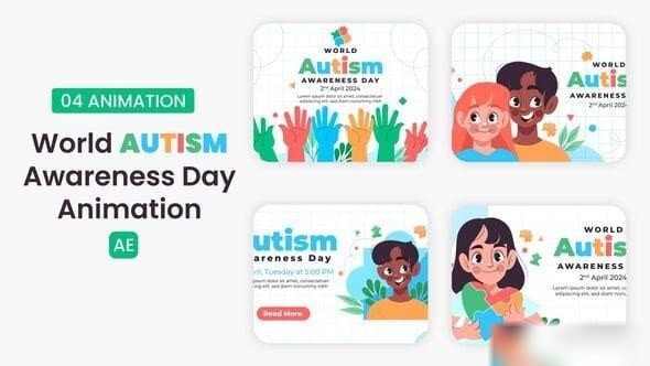 Videohive World Autism Awareness Day Illustration Scene