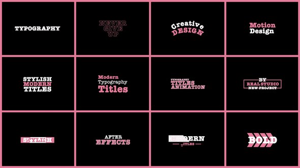 Videohive Typography Titles | AE 47444297 Titles template preview