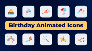 Videohive Birthday Animated Icons Elements template preview