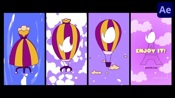 Videohive Vertical Travel Morphing Logo for After Effects Logo Stings template preview
