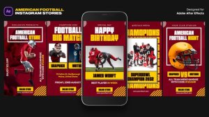 Videohive American Football Instagram Stories Broadcast-packages template preview