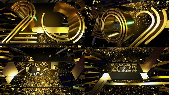 Videohive Happy New Year Greetings 2025 Elements template preview
