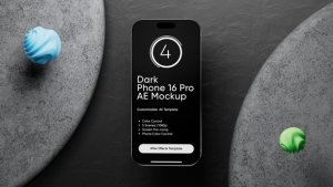 Videohive Dark Phone 16 Pro AE Screen Template Product Promo template preview