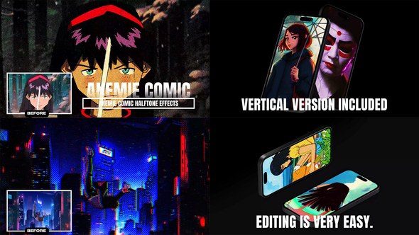 Videohive Anemie Comic Halftone Effects Elements template preview