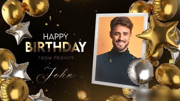 Videohive Happy Birthday Golden Style Openers template preview