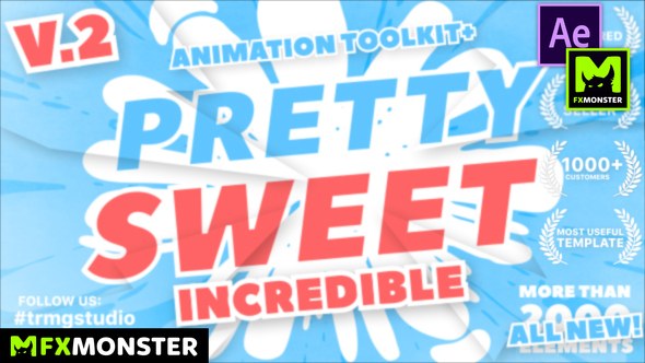 Pretty Sweet - 2D Animation Toolkit Video Displays template preview