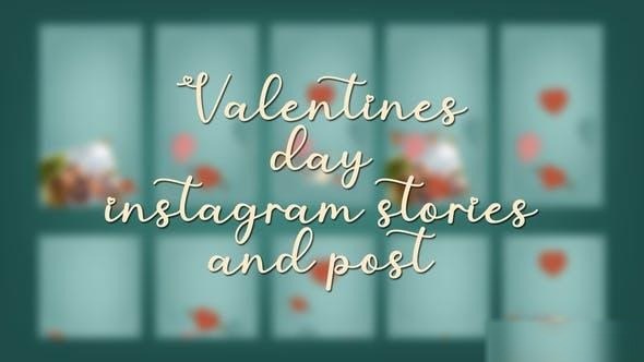 Videohive Valentines day instagram stories and post Openers template preview