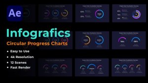 Videohive Circular Progress Charts Infographics template preview