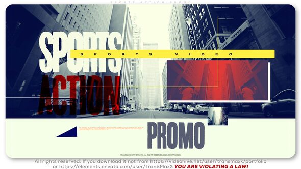Videohive Sport Action Promo Video Displays template preview