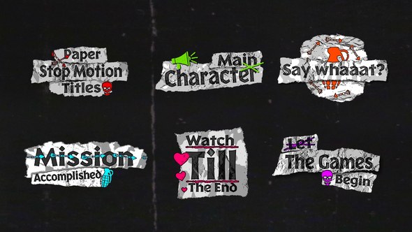 Videohive Paper Stop Motion Titles Titles template preview