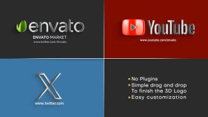 Videohive 3D Metallic Logo Logo Stings template preview