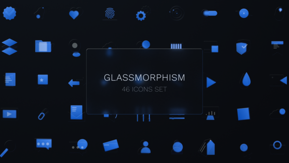 Videohive Glassmorphism | Glass Icons Pack Infographics template preview