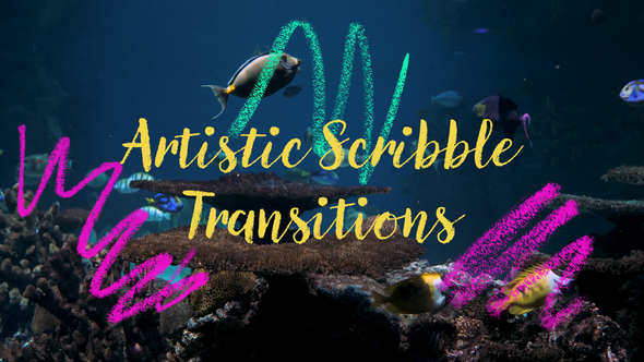 Videohive Artistic Scribble Transitions Elements template preview