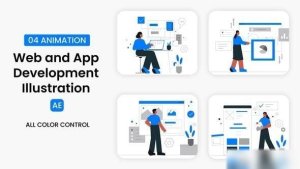 Videohive Web and App Development Illustration Scene Elements template preview