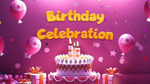Videohive Beautiful 3D Birthday Party Invitation Slideshow Video Displays template preview