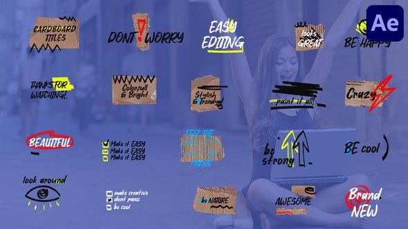 Videohive Torn Cardboard Titles for After Effects Titles template preview