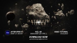 Videohive Asteroid Titles Video Displays template preview