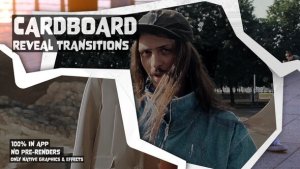 Cardboard Texture Transitions: Rough, Textured Wipes Emulating Torn Paper Premiere Pro template preview