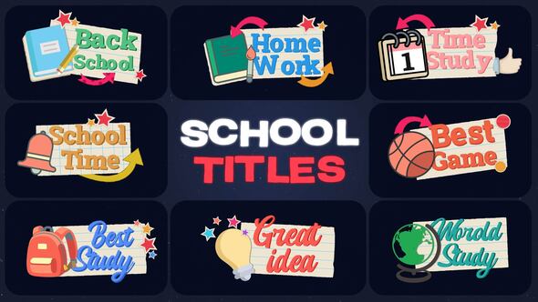 Videohive School Titles Titles template preview