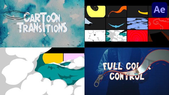Videohive Abstract Cartoon Transitions for After Effects Elements template preview