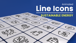 Videohive 50 Animated Sustainable Energy Line Icons Infographics template preview