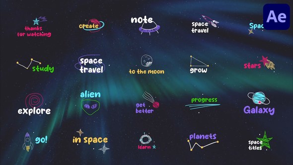Videohive Space Titles for After Effects Titles template preview