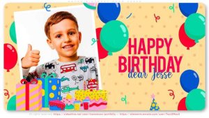 Videohive Happy Birthday Dear Jesse Video Displays template preview