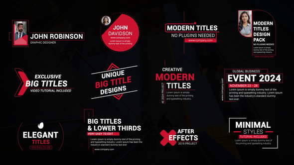 Videohive Big Animated Text Titles Elements template preview