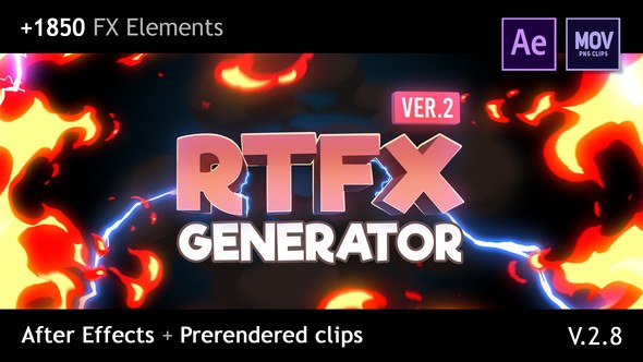 RTFX Generator [1850 FX elements] [After Effects + Pre-rendered clips] Video Displays template preview