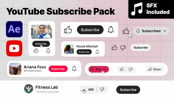Videohive YouTube Subscribe 60655738 Elements template preview