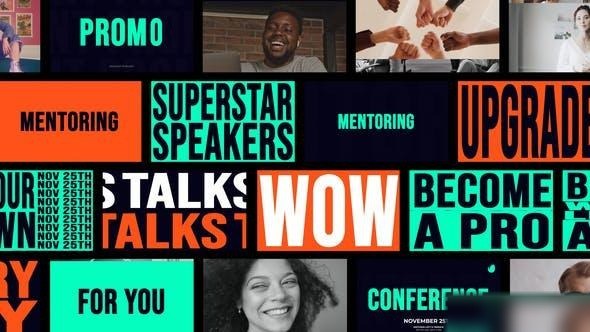 Videohive Kinetic Typography Grid Promo Openers template preview