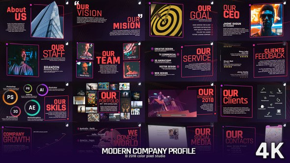 Videohive Modern Company Profile Video Displays template preview