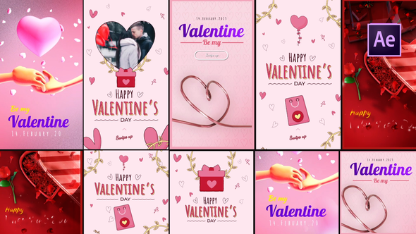 Videohive Valentines Stories and Posts Pack Elements template preview