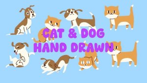 Cat And Dog Animation Hand Drawn Pack Premiere Pro template preview