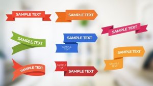 Videohive Colored ribbons with text Elements template preview
