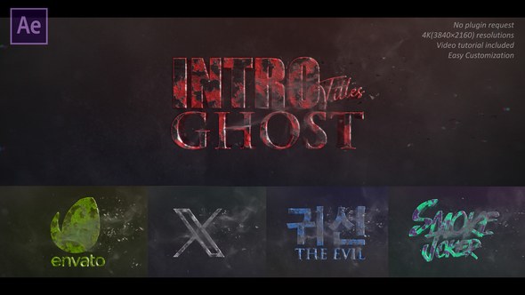 Videohive Ghost Smoke Text Logo Intro Titles template preview