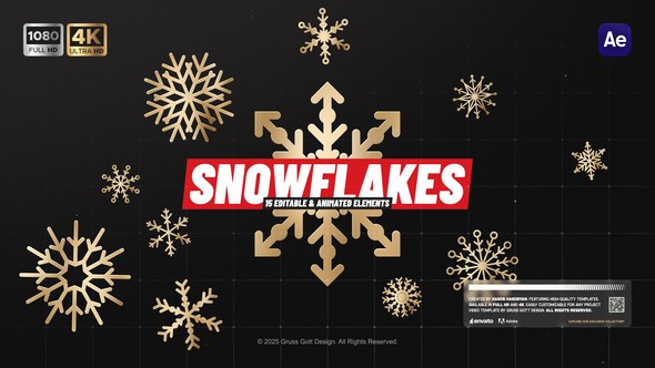 Videohive Animated Snowflakes Elements template preview