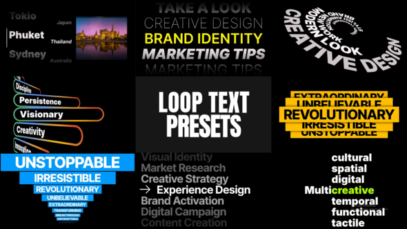 Videohive Looping List Text Animations Elements template preview