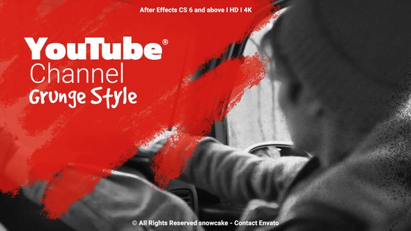 YouTube Channel Grunge Style Video Displays template preview