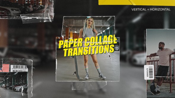 Paper Collage Transitions Elements template preview