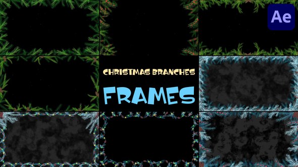 Videohive Christmas Branches Frames for After Effects Elements template preview